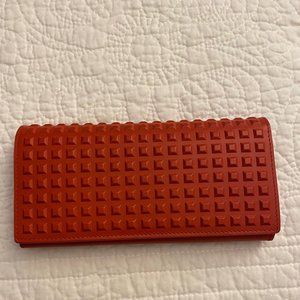 Red Balenciaga Grid Wallet